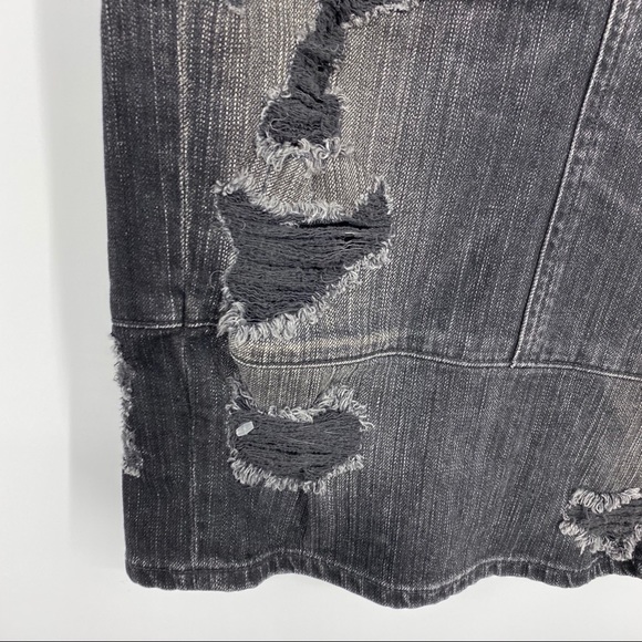 Agolde Distressed Denim Pencil Skirt Sz 25 - Picture 4 of 8